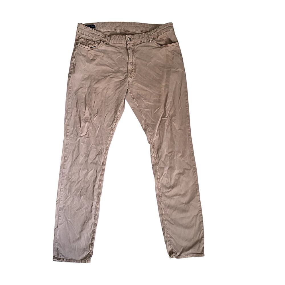 Peter Millar Crown Crafted Men's 38x34 Five-Pocket Pants Slim Chino Khaki